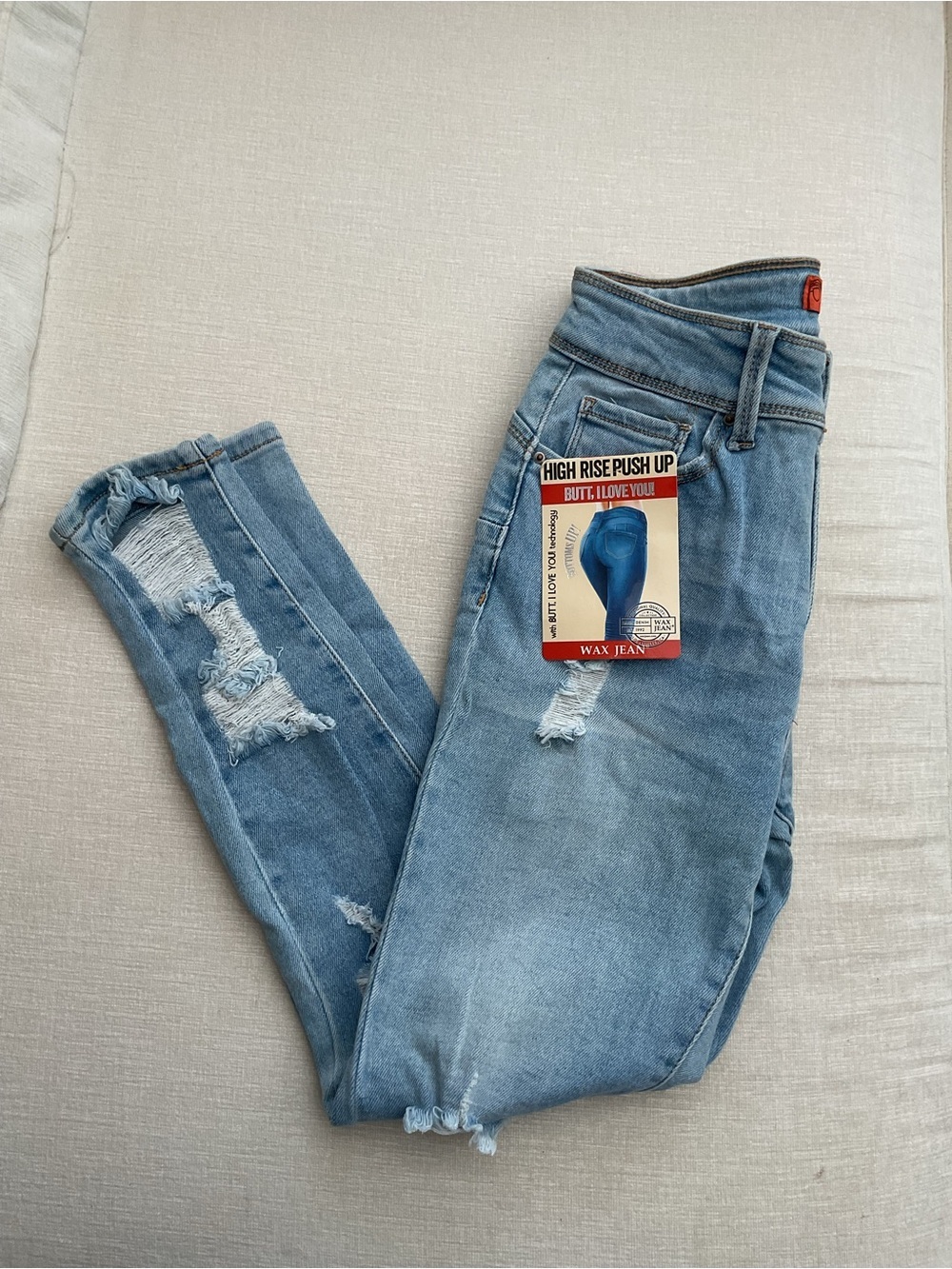 Wax Jean High-Rise Distressed Light Blue Women’s Jeans